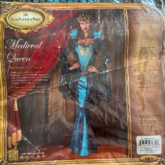 NWT In Character Adult XL Turquoise Medieval Queen Costume - Picture 4 of 4